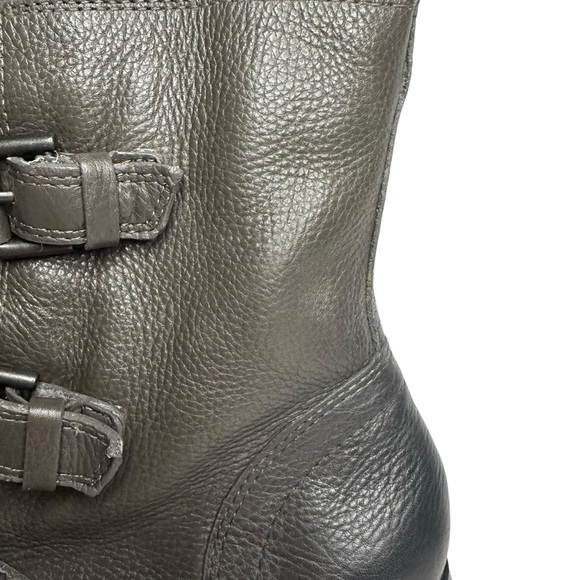 Vince Camuto Dassia Grey Two Toned Combat Moto Heel Boots Size 9.5 - Picture 4 of 10